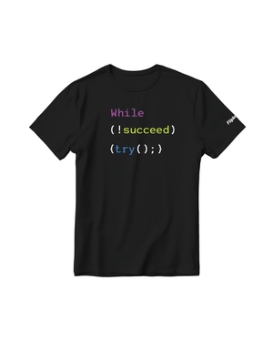 Success Try Round neck T-Shirt-Black